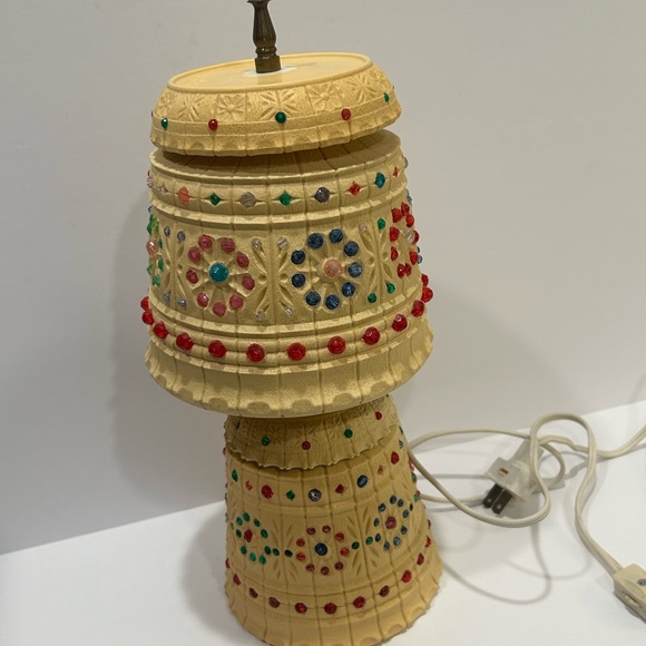 Vintage Multicolor lawnware lamp - Picture 2 of 9